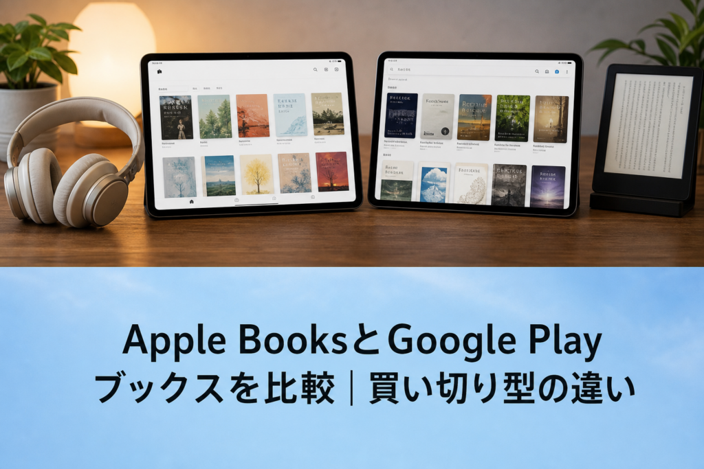 Apple BooksとGoogle Play ブックスを比較｜買い切り型の違いのアイキャッチ画像