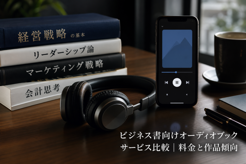 ビジネス書向けオーディオブックサービス比較｜料金と作品傾向のアイキャッチ画像