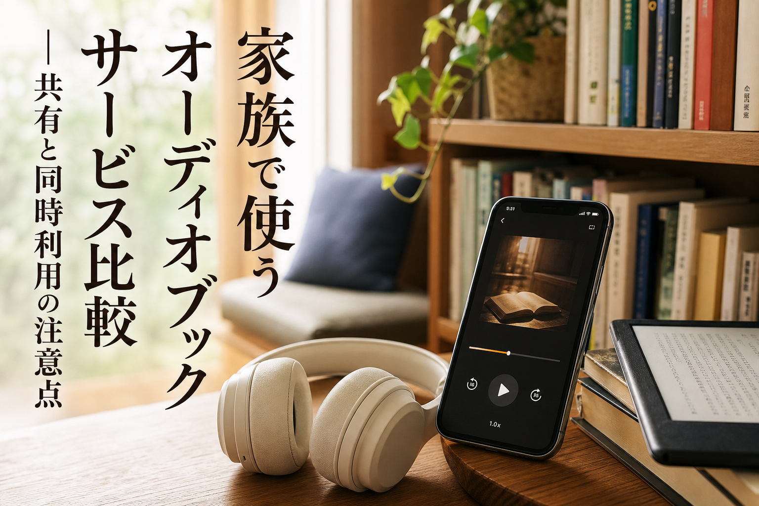 家族で使うオーディオブックサービス比較｜共有と同時利用の注意点のアイキャッチ画像