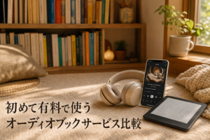 初めて有料で使うオーディオブックサービス比較のアイキャッチ画像