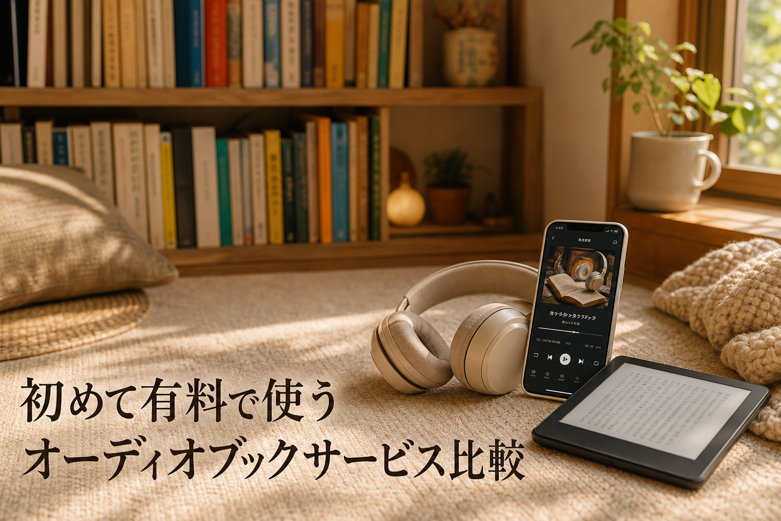 初めて有料で使うオーディオブックサービス比較のアイキャッチ画像