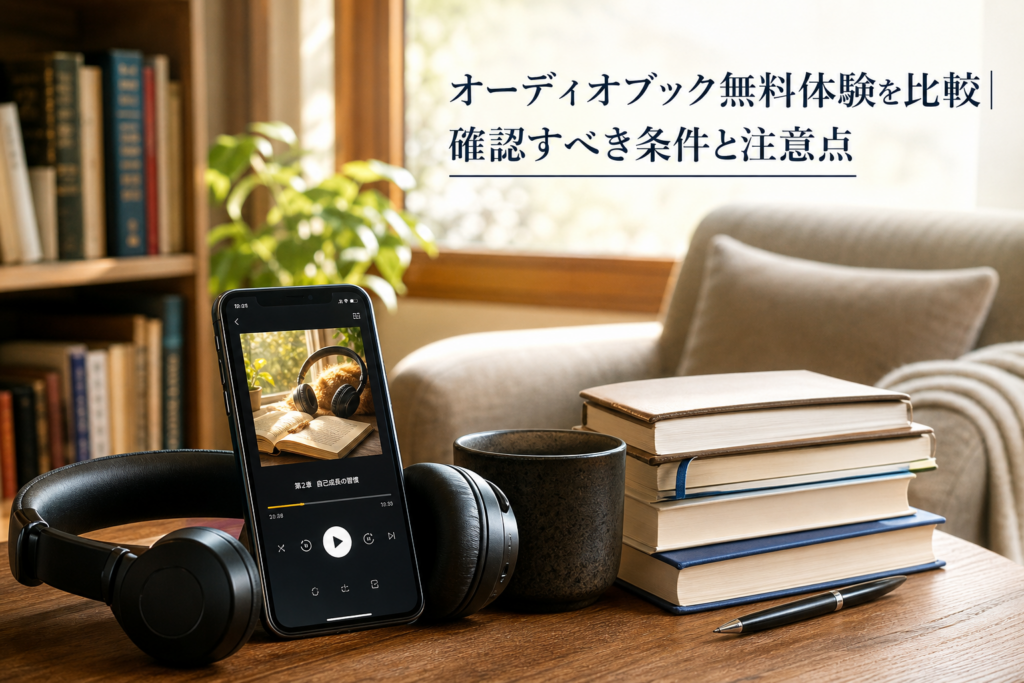 オーディオブック無料体験を比較｜確認すべき条件と注意点のアイキャッチ画像