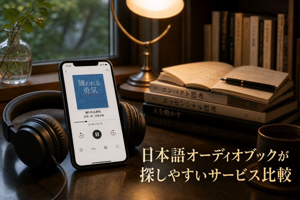 日本語オーディオブックが探しやすいサービス比較のアイキャッチ画像