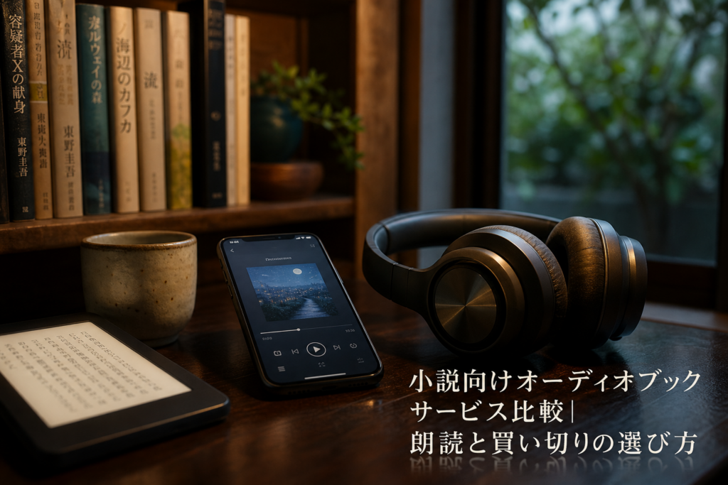 小説向けオーディオブックサービス比較｜朗読と買い切りの選び方のアイキャッチ画像