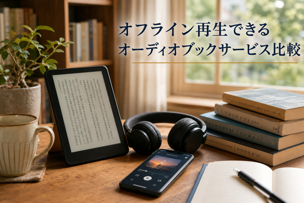 オフライン再生できるオーディオブックサービス比較のアイキャッチ画像