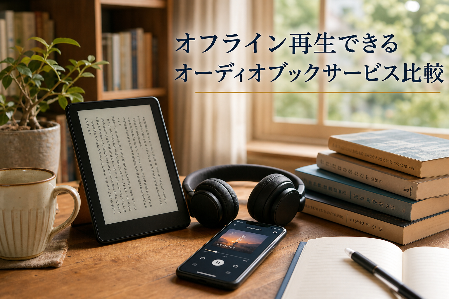 オフライン再生できるオーディオブックサービス比較のアイキャッチ画像