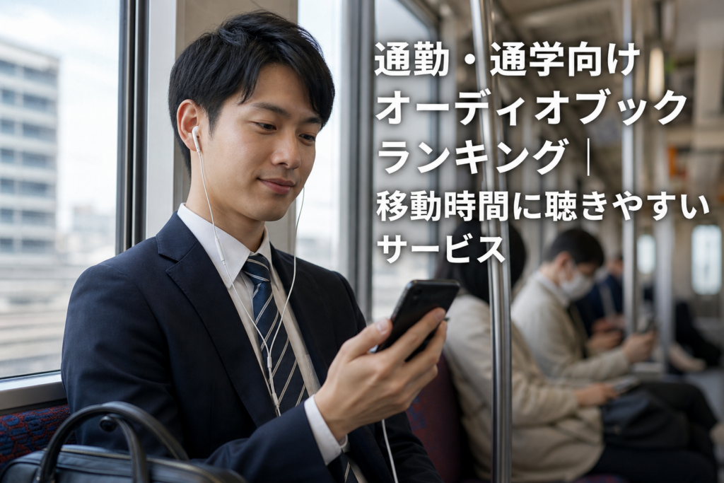 通勤・通学向けオーディオブックランキング｜移動時間に聴きやすいサービスのアイキャッチ画像