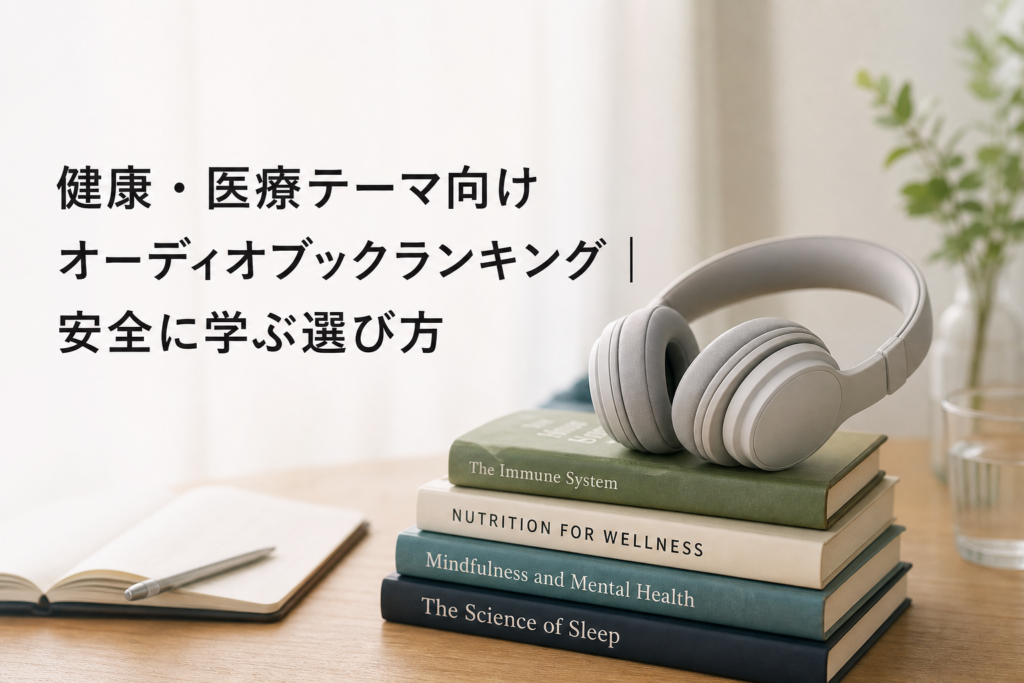 健康・医療テーマ向けオーディオブックランキング｜安全に学ぶ選び方のアイキャッチ画像