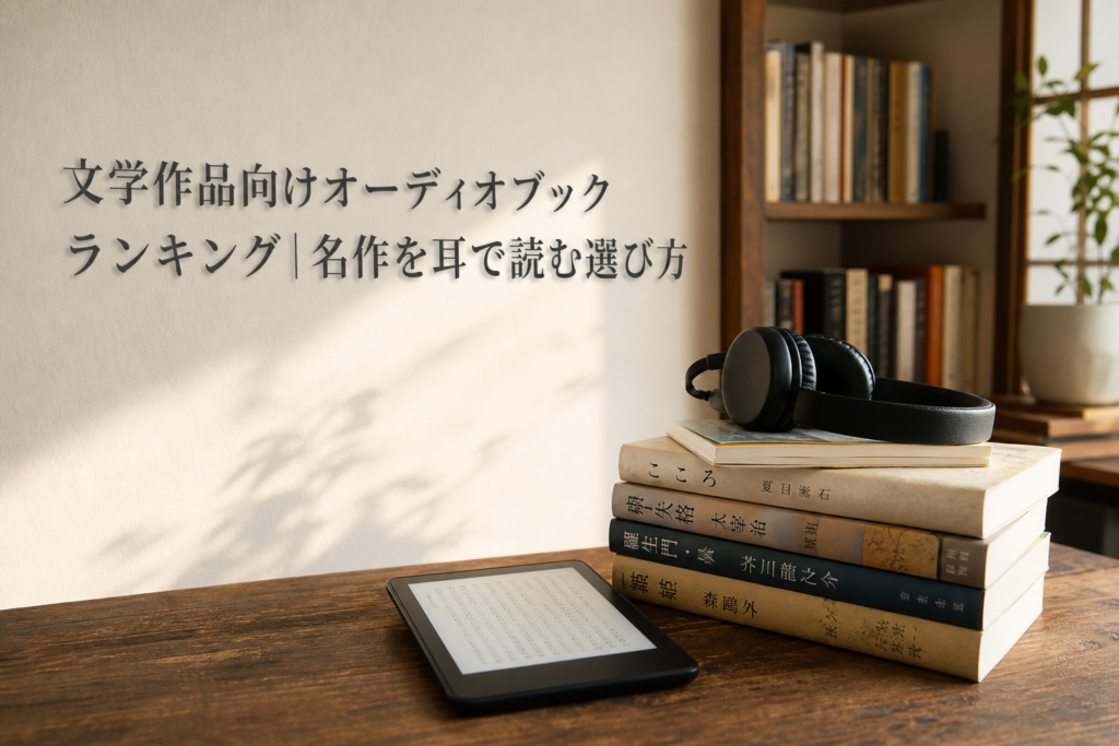 文学作品向けオーディオブックランキング｜名作を耳で読む選び方のアイキャッチ画像