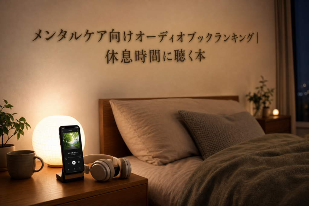 メンタルケア向けオーディオブックランキング｜休息時間に聴く本のアイキャッチ画像