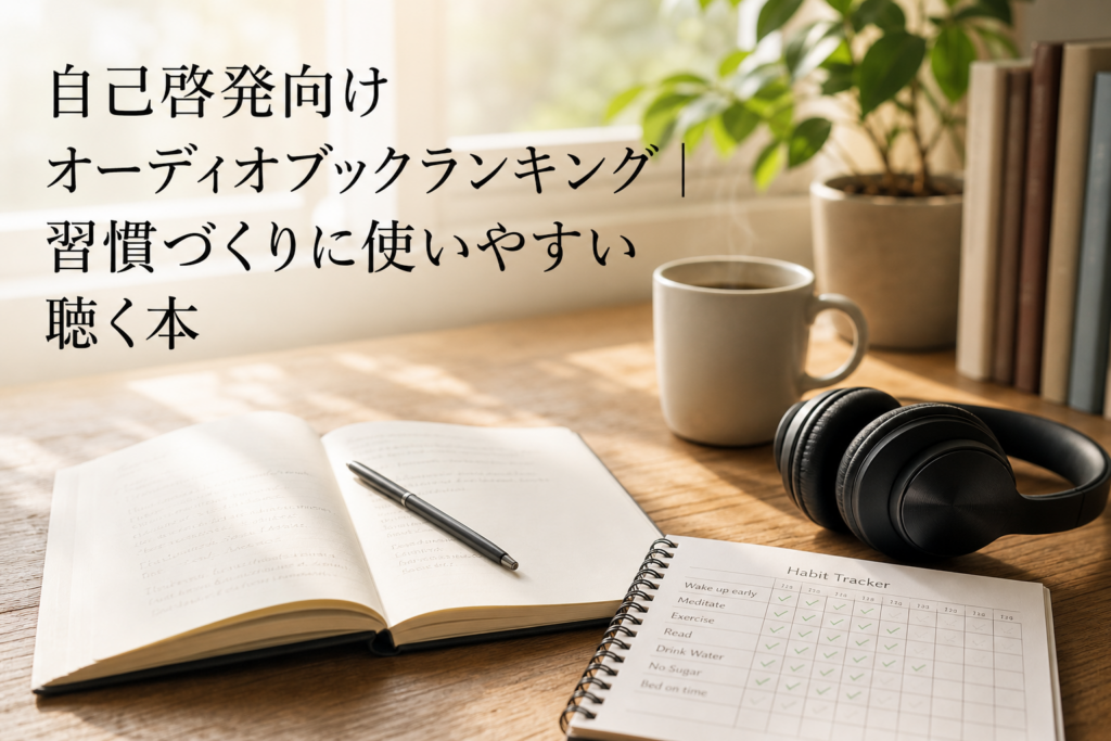 自己啓発向けオーディオブックランキング｜習慣づくりに使いやすい聴く本のアイキャッチ画像
