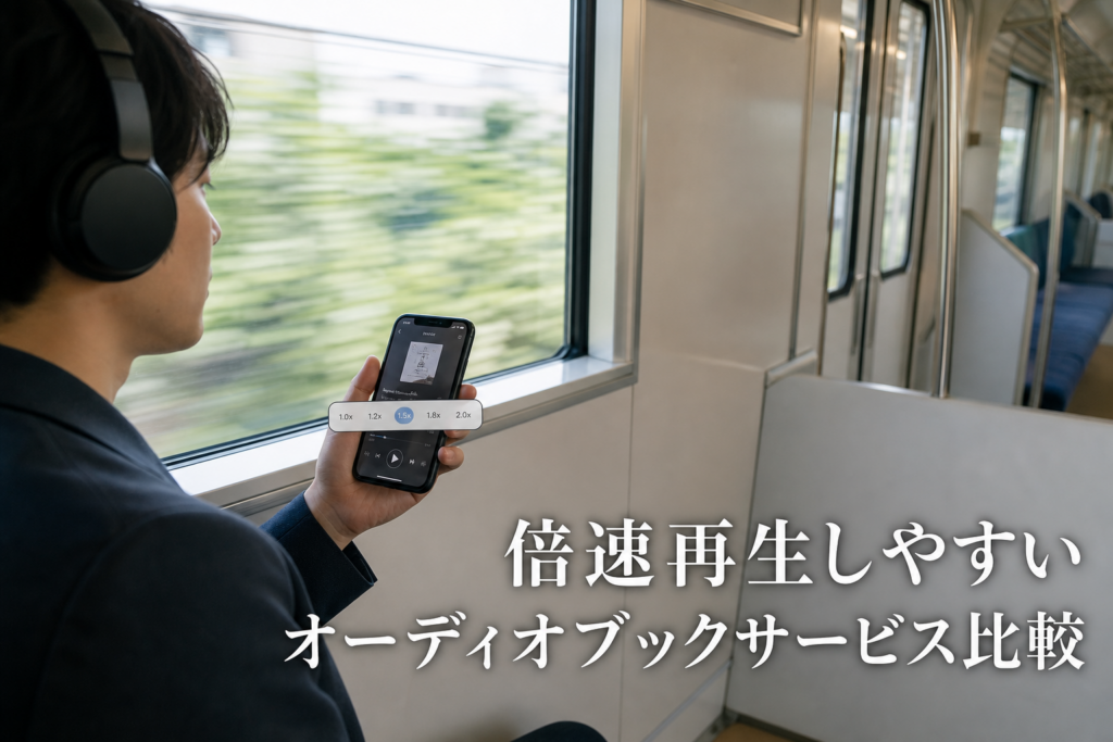 倍速再生しやすいオーディオブックサービス比較のアイキャッチ画像