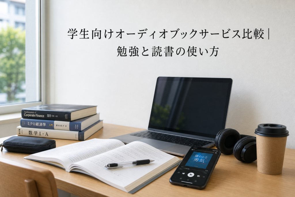 学生向けオーディオブックサービス比較｜勉強と読書の使い方のアイキャッチ画像