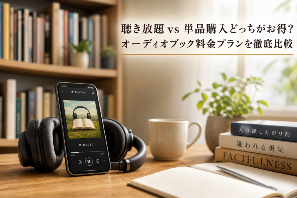 聴き放題 vs 単品購入どっちがお得？オーディオブック料金プランを徹底比較のアイキャッチ画像