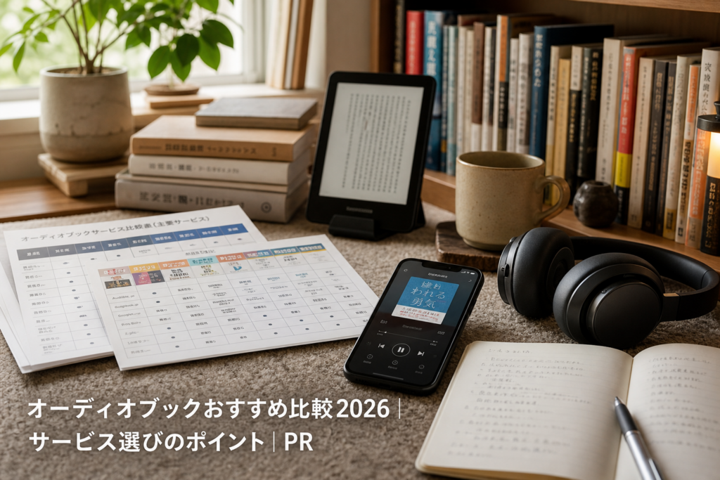 オーディオブックおすすめ比較2026｜サービス選びのポイント｜PRのアイキャッチ画像