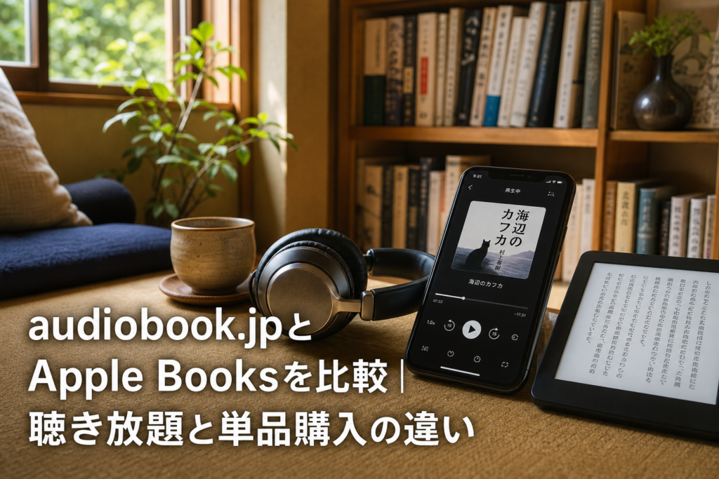audiobook.jpとApple Booksを比較｜聴き放題と単品購入の違いのアイキャッチ画像