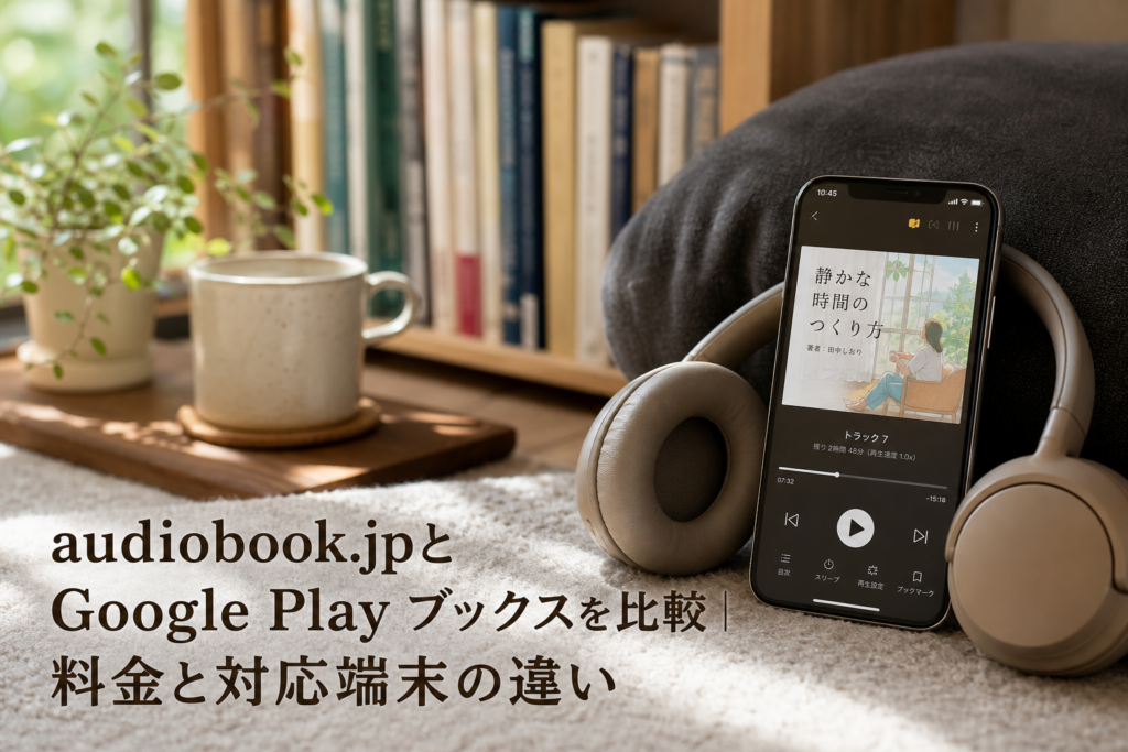 audiobook.jpとGoogle Play ブックスを比較｜料金と対応端末の違いのアイキャッチ画像