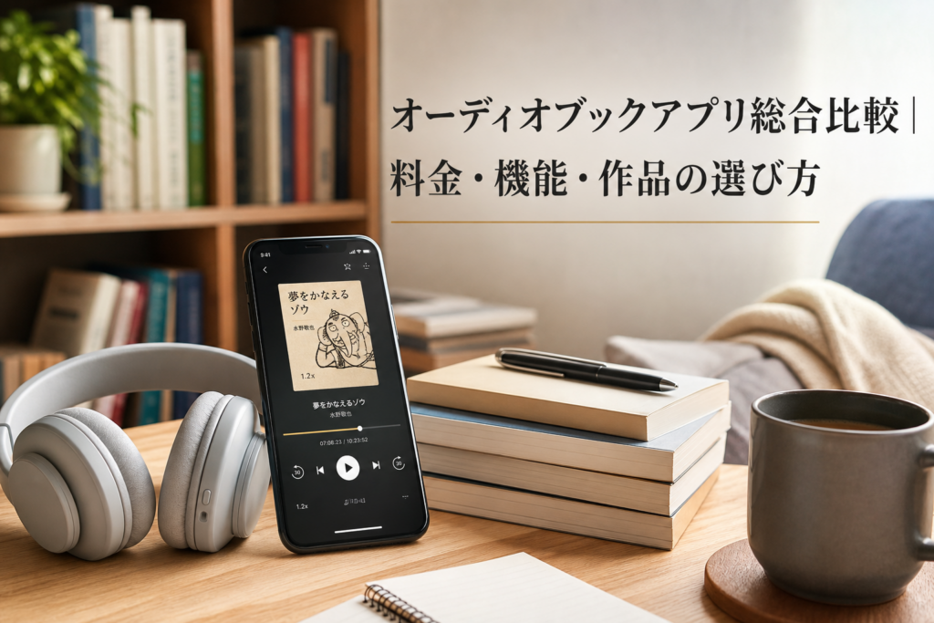 オーディオブックアプリ総合比較｜料金・機能・作品の選び方のアイキャッチ画像