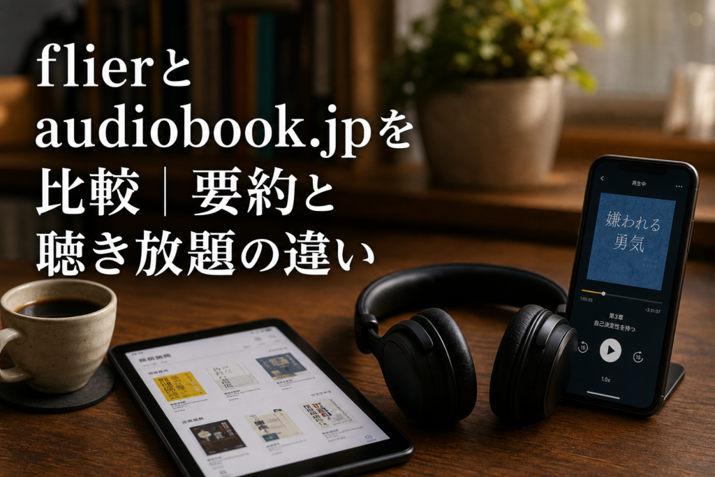 flierとaudiobook.jpを比較｜要約と聴き放題の違いのアイキャッチ画像