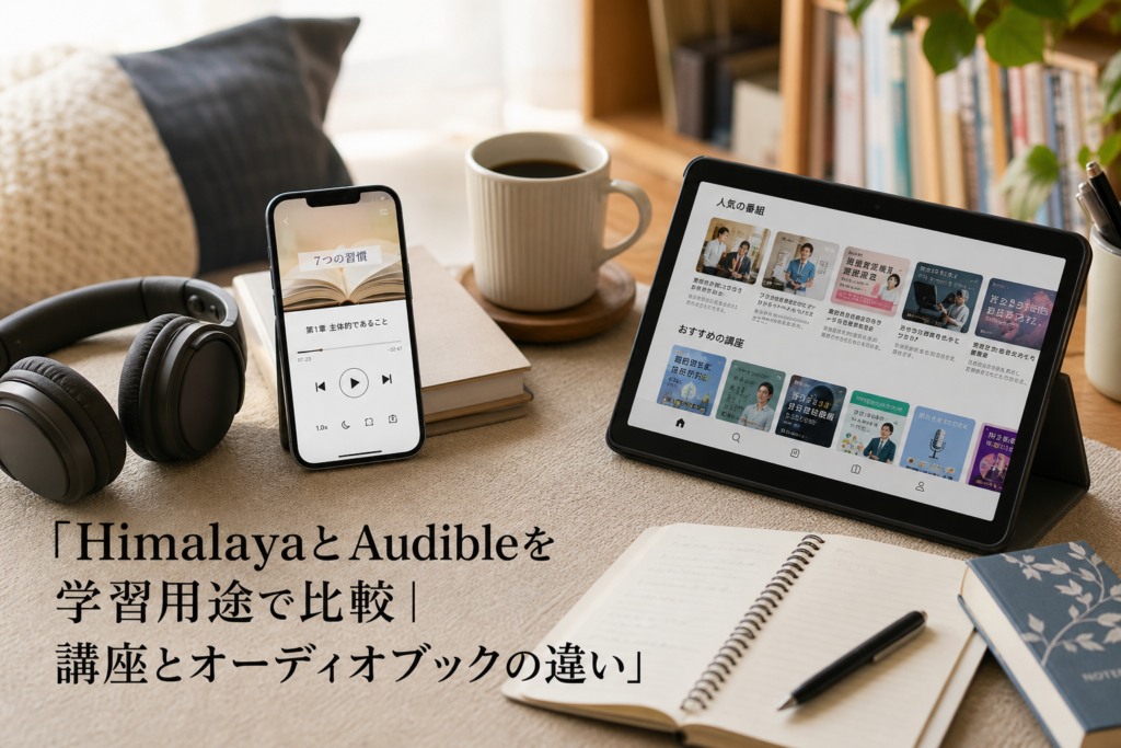 HimalayaとAudibleを学習用途で比較｜講座とオーディオブックの違いのアイキャッチ画像