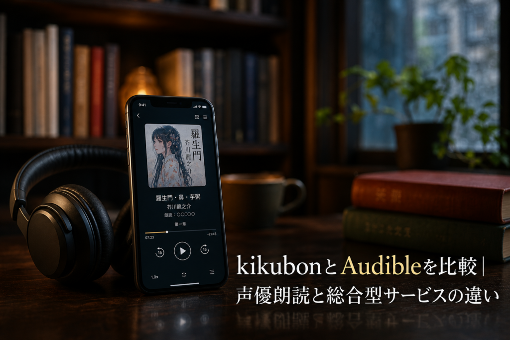 kikubonとAudibleを比較｜声優朗読と総合型サービスの違いのアイキャッチ画像