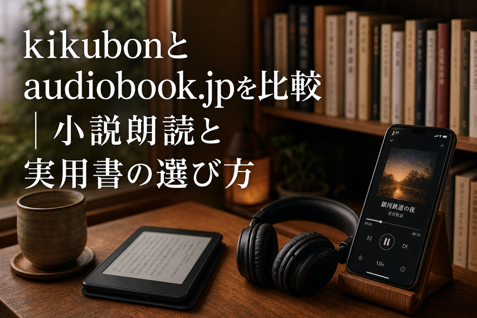 kikubonとaudiobook.jpを比較｜小説朗読と実用書の選び方のアイキャッチ画像
