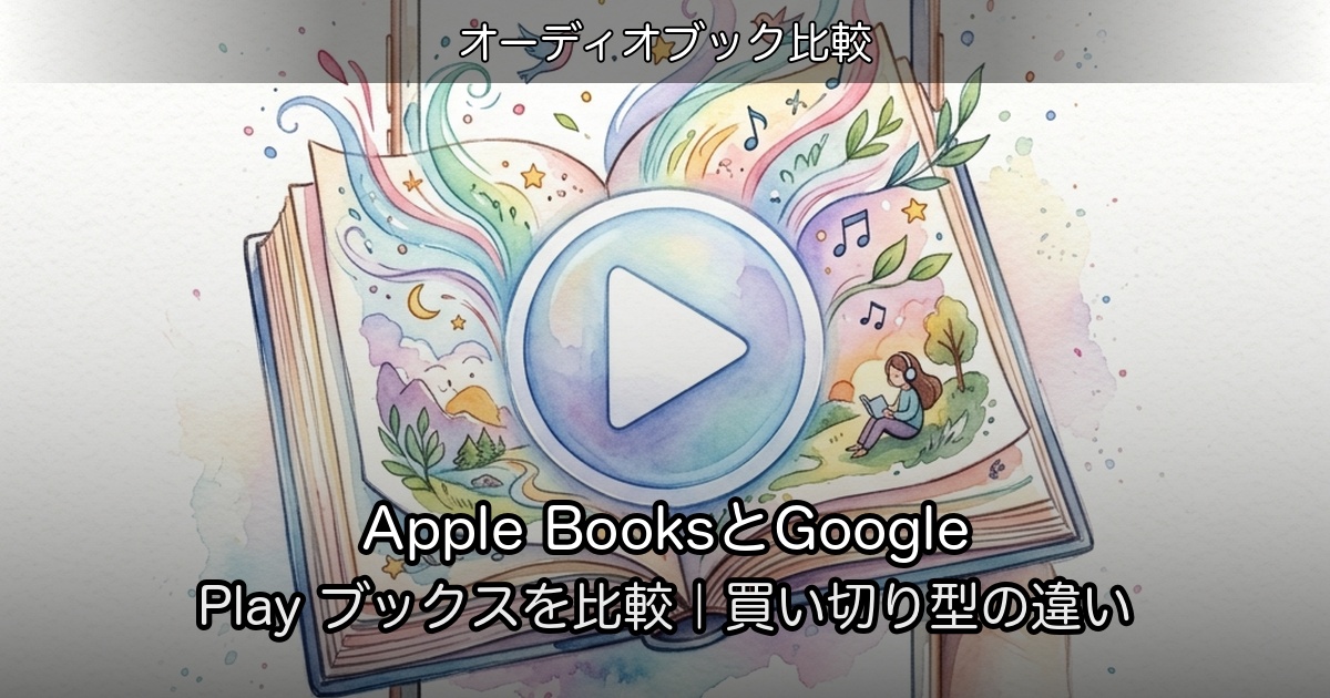Apple BooksとGoogle Play ブックスを比較｜買い切り型の違いのアイキャッチ