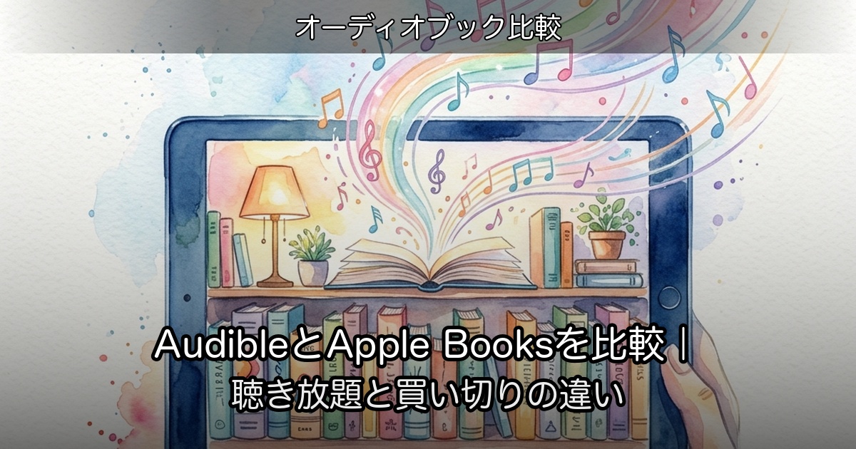 AudibleとApple Booksを比較｜聴き放題と買い切りの違いのアイキャッチ