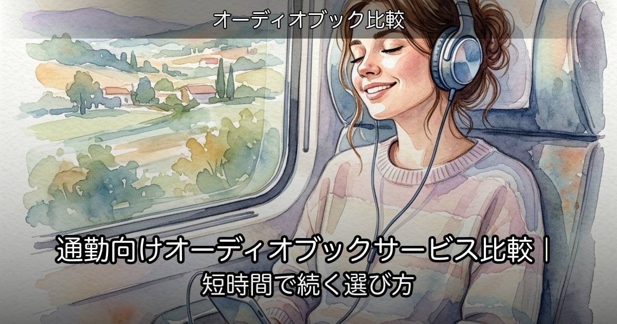 通勤向けオーディオブックサービス比較｜短時間で続く選び方のアイキャッチ