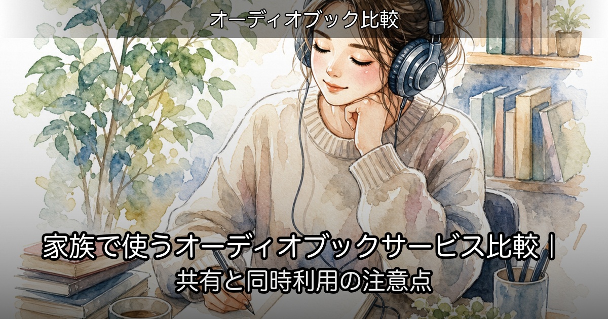 家族で使うオーディオブックサービス比較｜共有と同時利用の注意点のアイキャッチ