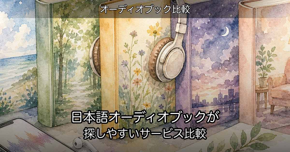 日本語オーディオブックが探しやすいサービス比較のアイキャッチ