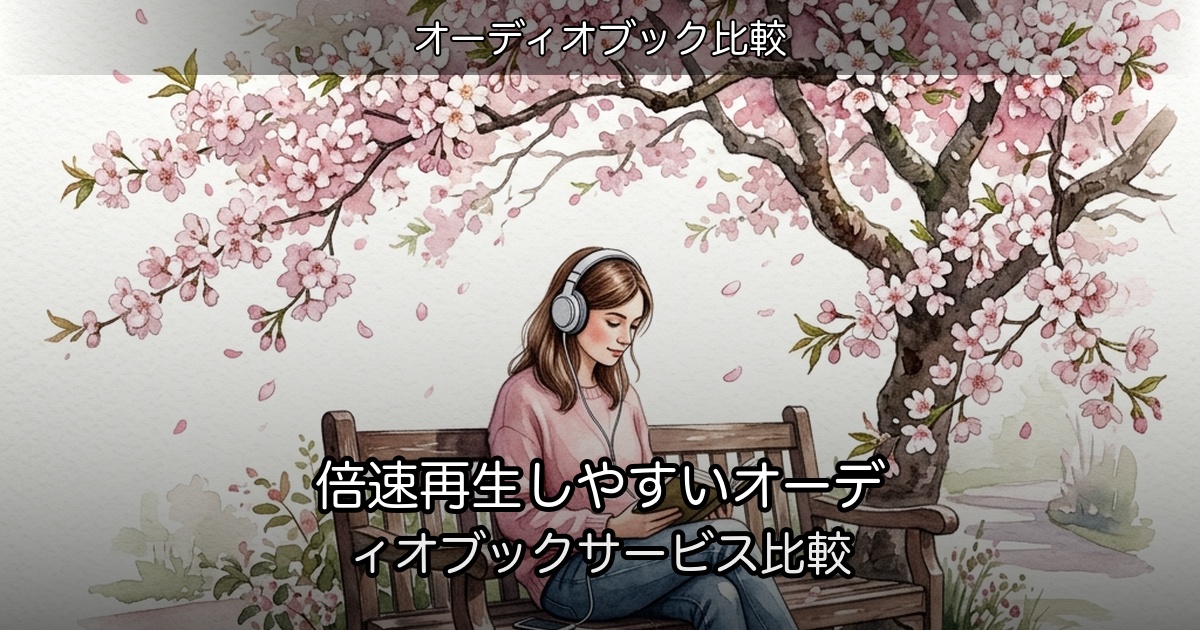 倍速再生しやすいオーディオブックサービス比較のアイキャッチ