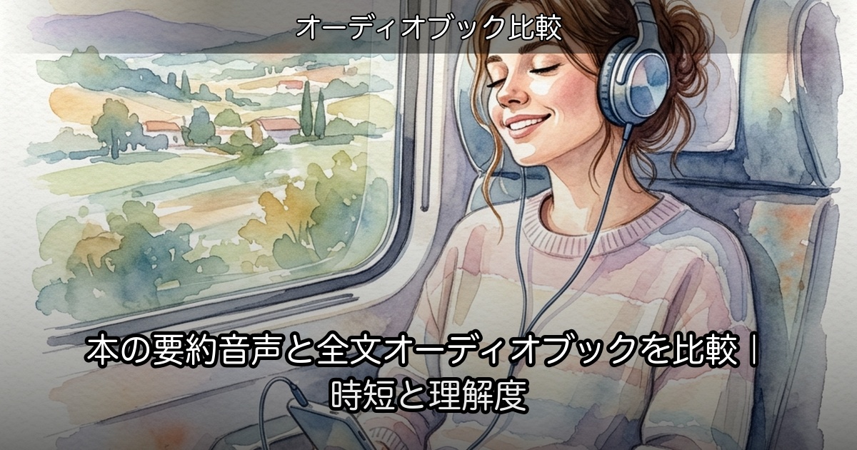 本の要約音声と全文オーディオブックを比較｜時短と理解度のアイキャッチ