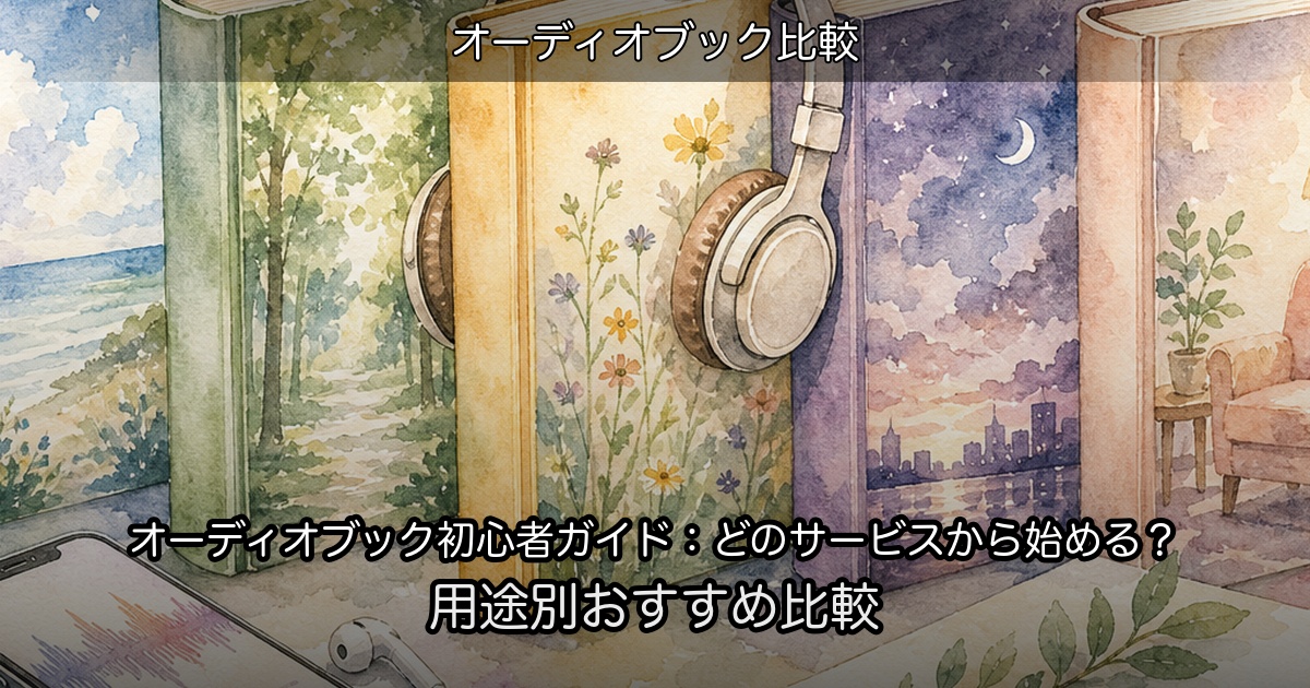 オーディオブック初心者ガイド：どのサービスから始める？用途別おすすめ比較のアイキャッチ