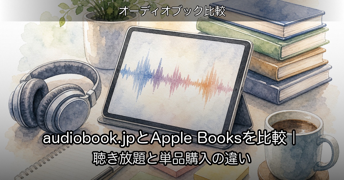 audiobook.jpとApple Booksを比較｜聴き放題と単品購入の違いのアイキャッチ