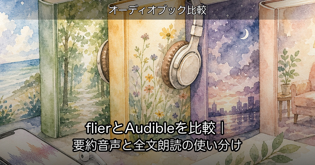 flierとAudibleを比較｜要約音声と全文朗読の使い分けのアイキャッチ
