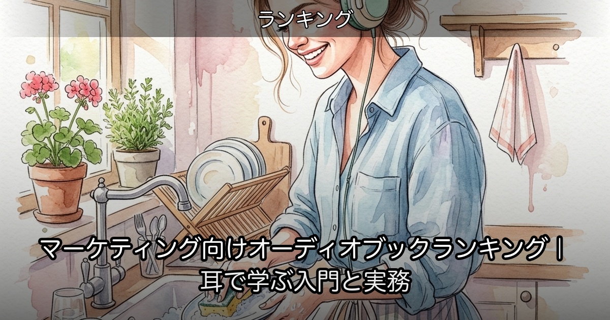 マーケティング向けオーディオブックランキング｜耳で学ぶ入門と実務のアイキャッチ