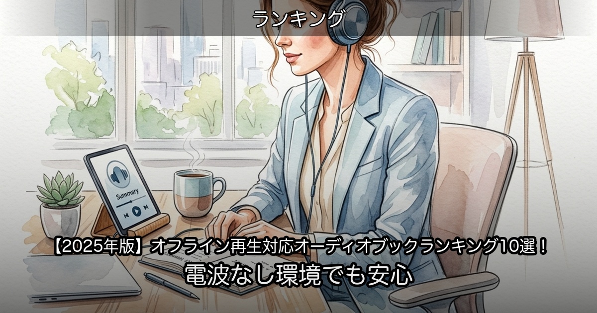 【2025年版】オフライン再生対応オーディオブックランキング10選！電波なし環境でも安心のアイキャッチ